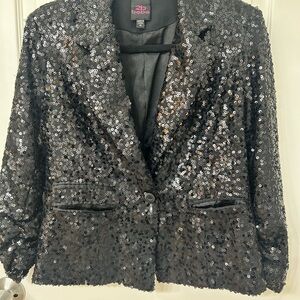 Bebe Black Sequin Blazer